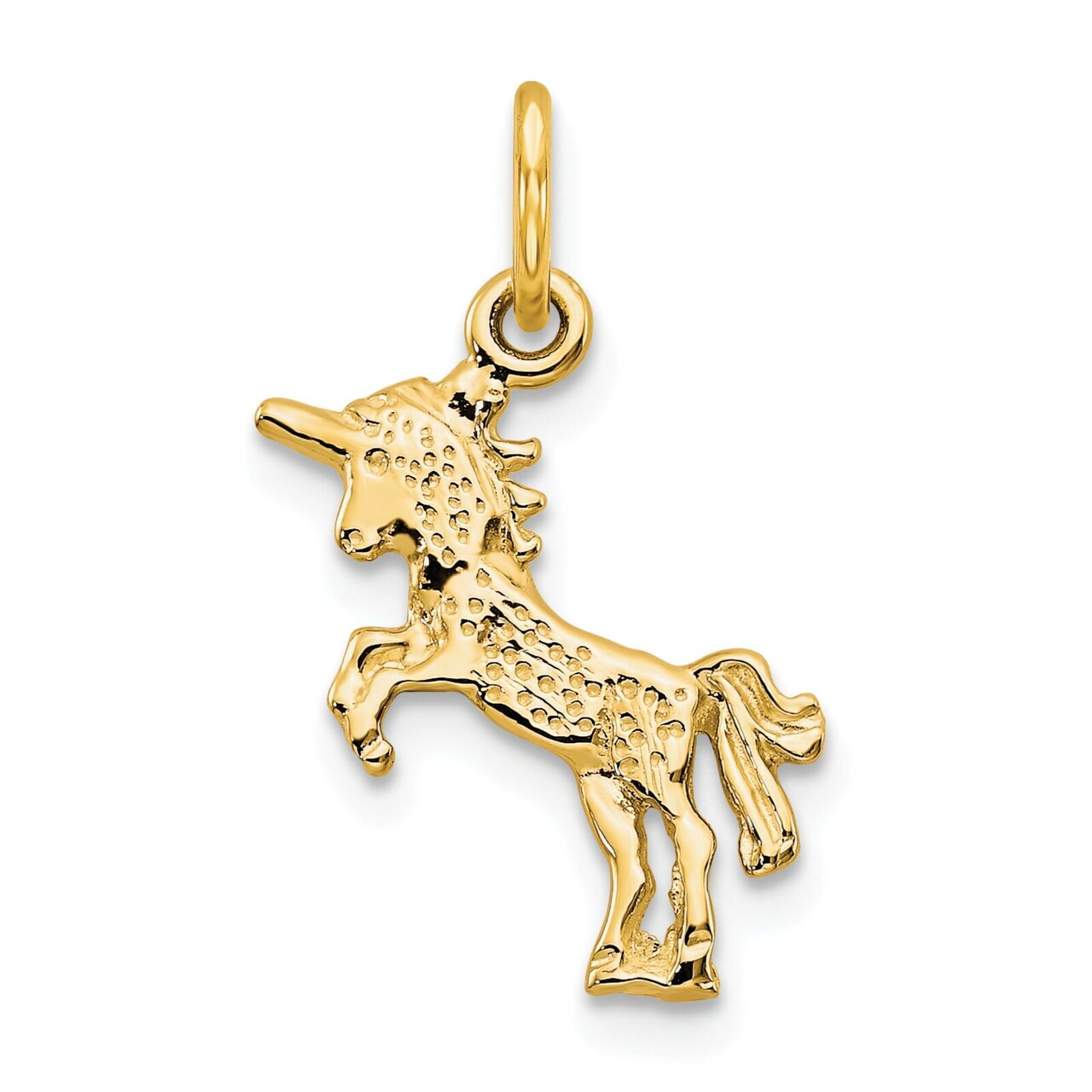 10K Yellow Gold Baby Unicorn Charm Polished Jewelry 22mm x 11mm